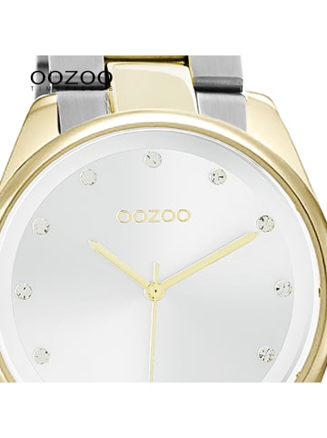 Oozoo Analog-Armbanduhr Oozoo Timepieces silber-gold mittel (ca. 38mm)