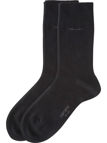 camano Unisex-Socken 2 Paar mit Softbund ca-soft in schwarz