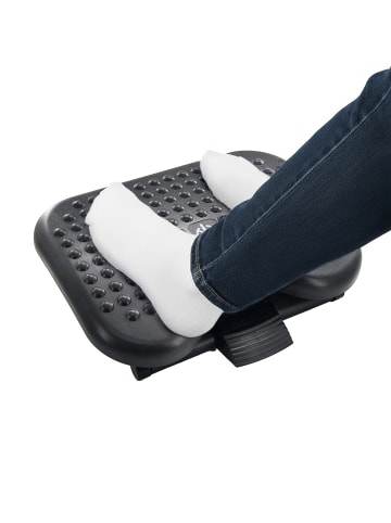 relaxdays Fußstütze in Schwarz - (B)46 x (H)11–17 x (T)35 cm