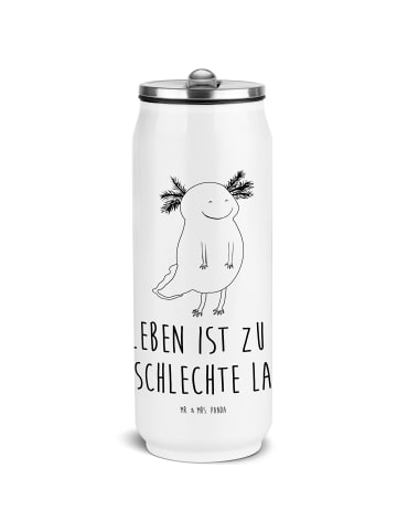 Mr. & Mrs. Panda sport trinkflasche Axolotl Glücklich mit Spruch in Weiß