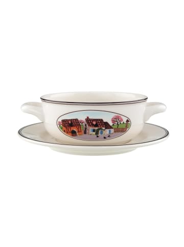 Villeroy & Boch Suppentasse mit Untertasse Design Naif 450 ml in bunt