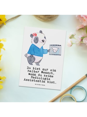 Mr. & Mrs. Panda Postkarte Radiologie Assistentin Herz mit Spruch in Weiß