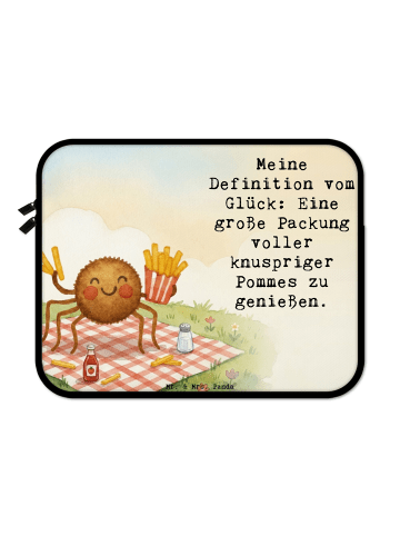 Mr. & Mrs. Panda Laptop Tasche Spinne Agathe Pommes Design mit S... in Weiß
