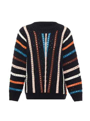 myMo Women Sweater in Schwarz Mehrfarbig
