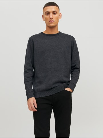 Jack & Jones Dünner Langarm Strickpullover Basic JJEBASIC in Dunkelgrau