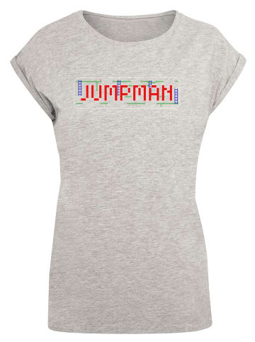 F4NT4STIC T-Shirt Retro Gaming Jumpman in grau meliert