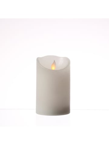 MARELIDA LED Kerze Twinkle Echtwachs bewegte Flamme D: 7,5cm H: 12,5cm in weiß