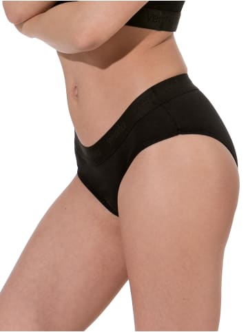 Yenita® Bikinislip 3er Set Damen Slips mit elastischem Logobund in schwarz