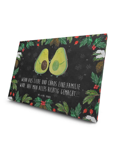 Mr. & Mrs. Panda Adventskalender Avocado Pärchen mit Spruch in Kreidetafel