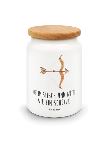 Mr. & Mrs. Panda Vorratsglas Sternzeichen Schütze mit Spruch in Weiß