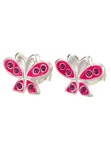 schmuck23 Ohrringe 925 Silber Schmetterling in Pink