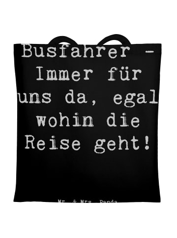 Mr. & Mrs. Panda Tragetasche Busfahrer Held mit Spruch in Schwarz