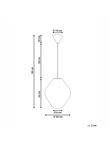 Beliani Pendelleuchten ALME in Schwarz - (W) 30 x (H) 92 x (L) 30 cm