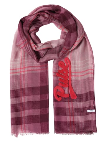 Cecil Karierter Schal mit Stickerei in Velvet Rose