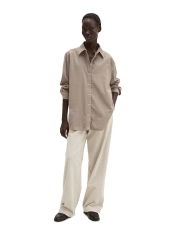 Marc O'Polo Feincord-Langarm-Bluse oversize in Earthy Taupe