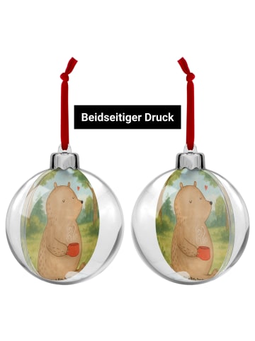 Mr. & Mrs. Panda christbaumkugel Bär Kaffee Design ohne Spruch in Weiß