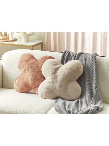 Beliani 2er-Set Dekokissen ACHILLEA in Beige/Braun