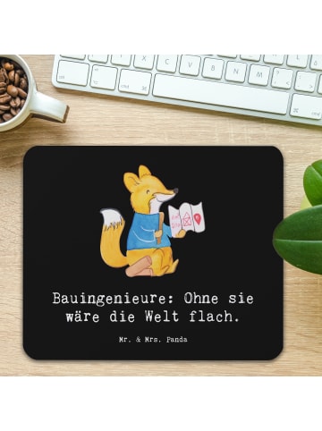 Mr. & Mrs. Panda Mouse-Pad Bauingenieur Held mit Spruch in Schwarz