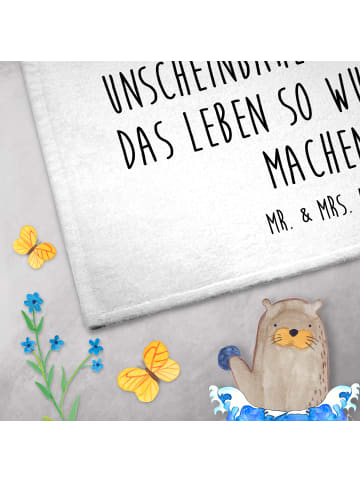 Mr. & Mrs. Panda Gästehandtücher Avocado Kern mit Spruch in Weiß