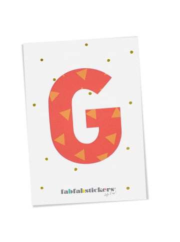 Fabfabstickers Buchstabe "G" aus Stoff in Pink-Mix zum Aufbügeln
