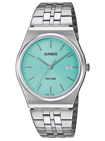 Casio Herrenuhr Quarz Stahl/Türkis