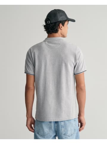 Gant Piqué Poloshirt mit Randstreifen in Schwarz