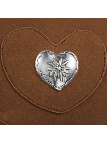 tectake Schicke Trachtenhandtasche in Wildlederoptik, braun