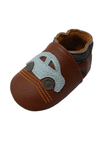 Yalion Baby Krabbelschuhe aus Leder, weiche Lauflernschuhe mit rutschfester Sohle 