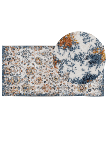 Beliani Vintage AKORI in Bunt/Beige/Blau - (W) 80 x (H) 80 x (L) 150 cm