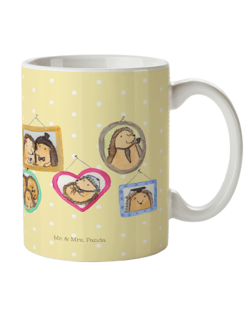 Mr. & Mrs. Panda Kindertasse Igel Familie ohne Spruch in Gelb Pastell