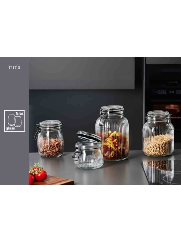 Ritzenhoff & Breker 6er Set Vorratsgläser mit Clip-Verschluss Lumos 750 ml in transparent