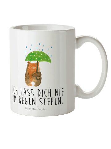 Mr. & Mrs. Panda Mehrwegbecher Bär Regenschirm mit Spruch in Weiß