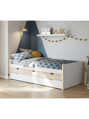 CALICOSY Bett ROMEO in Weiß - (W)205 x (H)63 x (L)98,2 cm