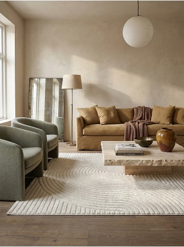 KADIMA DESIGN Teppich Kurzflor Geometrisch pflegeleicht Wohnzimmer Schlafzimmer Flur in Creme