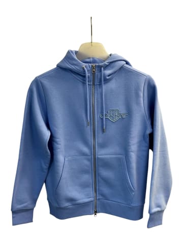 Gant REG TONAL SHIELD ZIP HOODIE in Palace Blue