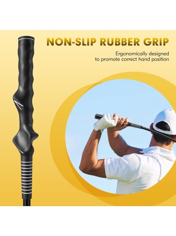 COSTWAY Golf Swing Trainer 120cm in Gelb