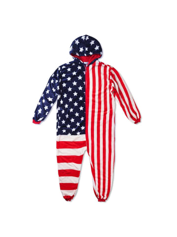 Katara Onesie „USA“ Erwachsenenkostüm in türkis/weiß