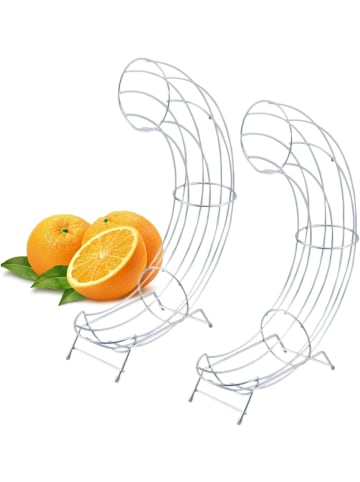 Novaliv Novaliv 2er Set praktischer Orangenspender 9x44x32cm Orangenhalter Spi in Silber