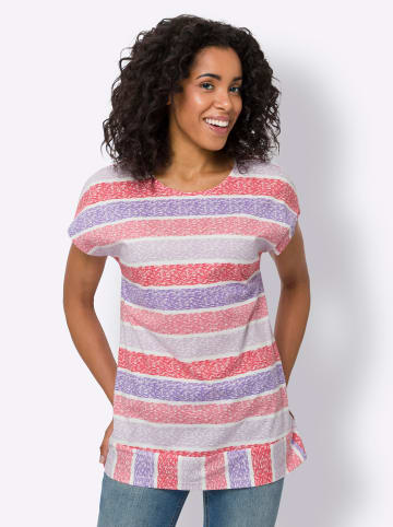 Sieh an! Longshirt in koralle-lavendel-bedruckt