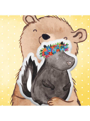 Mr. & Mrs. Panda Zierkissen Stinktier ohne Spruch in Weiß