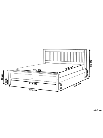 Beliani 3-tlg Doppelbett MAYENNE in Braun