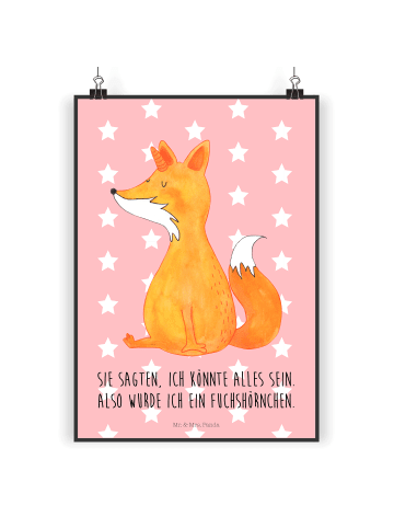 Mr. & Mrs. Panda Bild Einhorn Wunsch mit Spruch in Rot Pastell