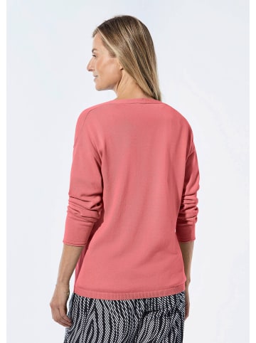 GOLDNER Offene Strickjacke in Kurzform in koralle