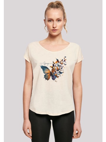 F4NT4STIC Long Cut T-Shirt Schmetterling Frühling in Whitesand