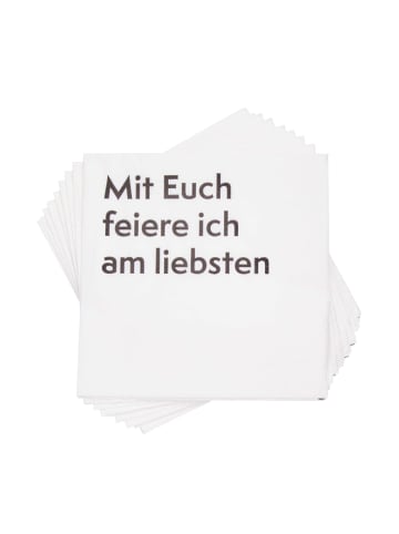 Butlers Papierserviette Mit Euch feiere ich am liebsten 20 Stück APRÈS in Weiß-Schwarz