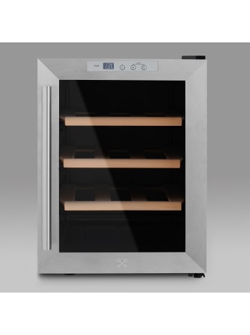 Les Petits Champs Weinkühlschrank 12 Flaschen CAVS12 Silber Energieklasse G