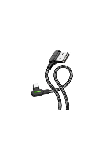 Wisam 3A USB auf USB-C Schnell-Ladekabel LED, 0.5m (schwarz)