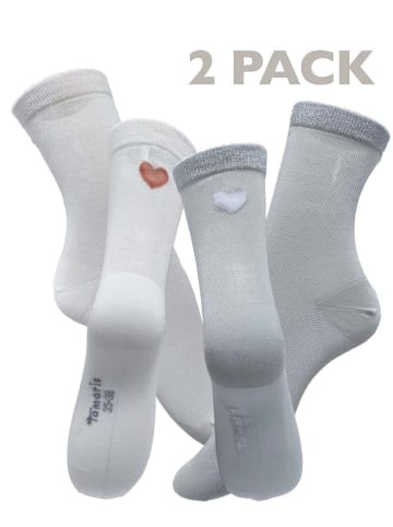 Tamaris Socken in grau-weiss