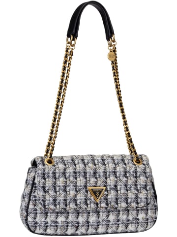 Guess Schultertasche Giully Conv Crossbody Flap Tweed in Grey Multi
