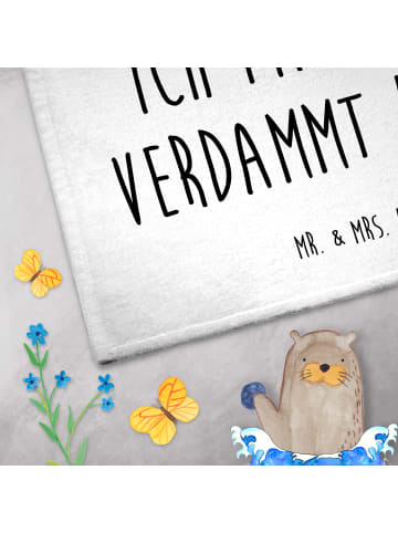 Mr. & Mrs. Panda Kleines Handtuch Streichhölzer mit Spruch in Weiß